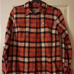 NEW NWT G. H. Bass Long Sleeve Plaid Pink Black Flannel Women's Small